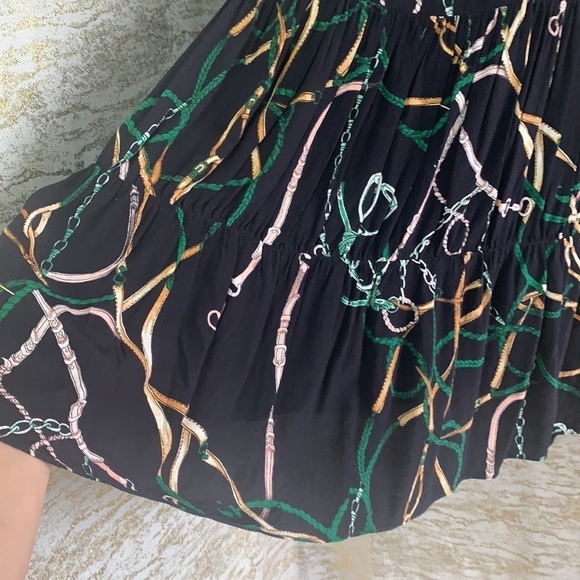 Zara Blue & Green Chain Link Collared Dress Size S - Picture 6 of 14